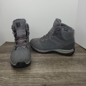 Salomon Ellipse Freeze CS Boot Women Size 8 Grey Waterproof 404697